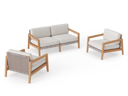 Lakeside 4 Seater Chat Set 	canvas natural	in white background