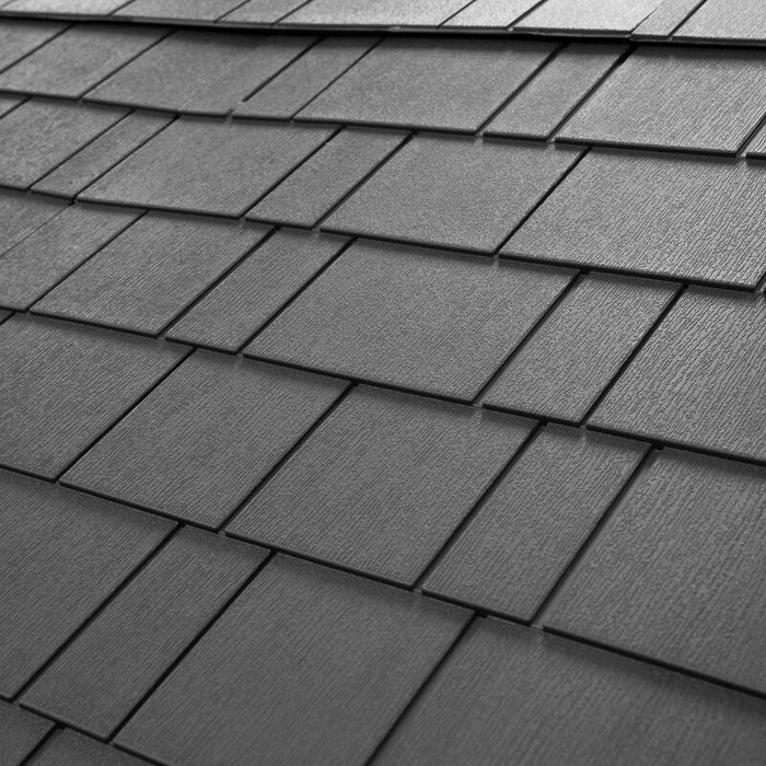 Detailed texture of the dark roof shingles of the Lifetime Outdoor Storage Shed, highlighting the quality and pattern.