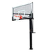 Side view of the Lifetime 72-Inch Mammoth Bolt Down Basketball Hoop showing the full profile against a  white background.
