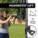 The Mammoth Lift mechanism on the Lifetime Adjustable Portable Basketball Hoop showing height adjustment feature.