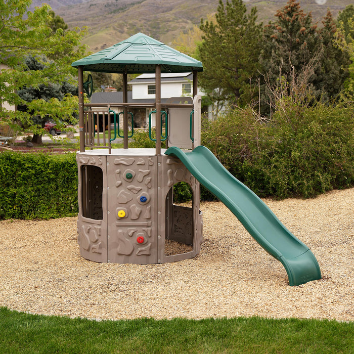 Full view of the Lifetime Adventure Slide Tower playset without children for clear product display.