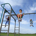 Children swinging on the swings attached to the Lifetime Adventure Tower Deluxe playset.