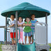 Group of children standing on the top platform of the Lifetime Adventure Tower Deluxe playset.