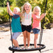 Three children enjoying the spider swing on the Lifetime Adventure Tower Playset