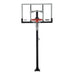 Lifetime Crank Adjust Bolt Down Basketball Hoop with a 54-inch backboard, black stand, and red details displayed against a white background.