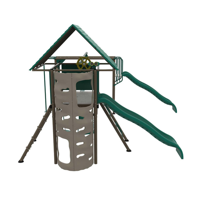 Lifetime Big Stuff Deluxe Playset model 91080 with dual slides and climbing features.