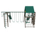 Rear view of Lifetime Big Stuff Deluxe Swing Set Playset with multiple swings and a slide.