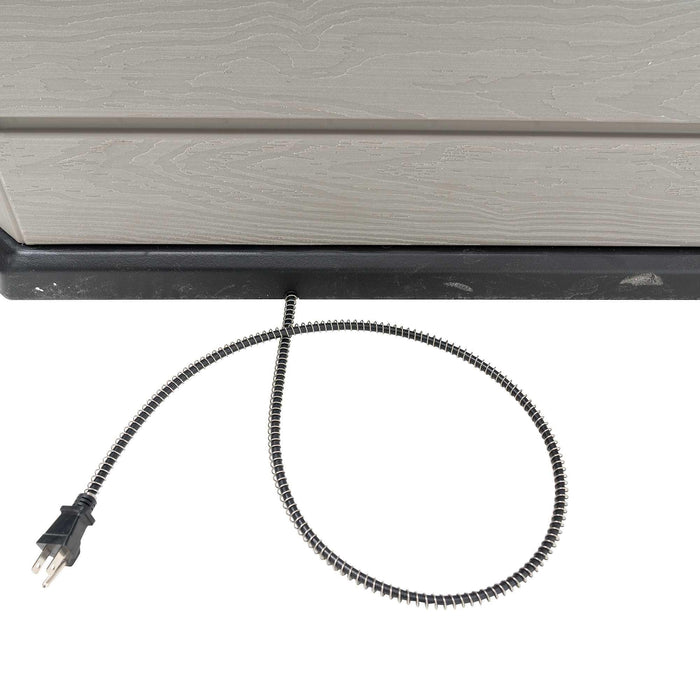 Image showing the power cord outlet feature of the Lifetime Deluxe Large Dog House for heater installation.