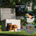 Structural details of Lifetime Deluxe Large Dog House with sturdy hinged roof and double hand-latch release mechanism.