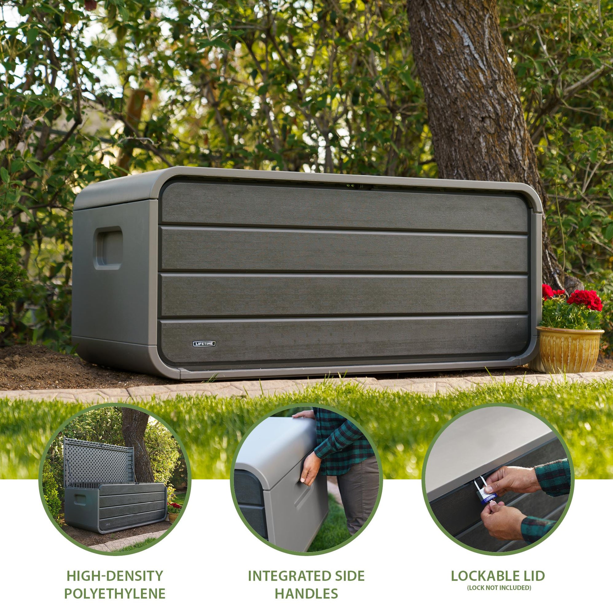 Lifetime Modern Outdoor Deck Box 136 Gallon - Weather-Resistant