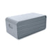 Side view of the Lifetime Modern Outdoor Storage Deck Box with a closed lid, highlighting the sleek gray design.