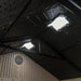 Interior roof view of the Lifetime 10 x 8 ft. Outdoor Storage Shed showing the skylights.