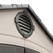 Close-up on the vent of the Lifetime 8 ft x 12.5 ft Outdoor Storage Shed, highlighting the ventilation design for airflow.