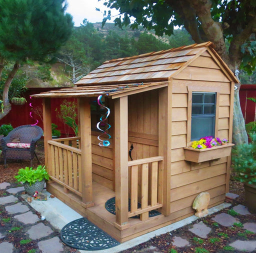 Little Cedar Playhouse 6×6 on a backyard