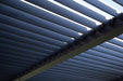 12x20 novara aluminum pergola closeup of the louvered panels and canopy