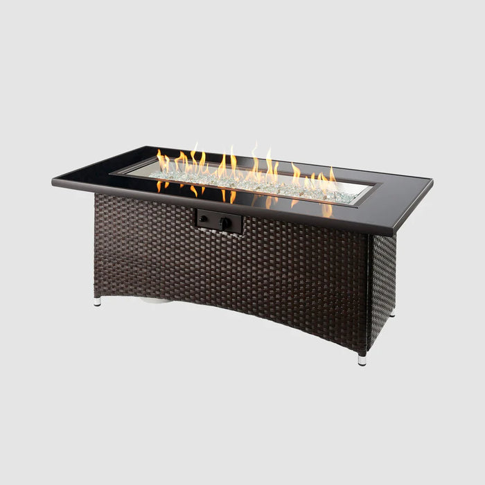 Main product image of the Fire Pit Table with flames, showcasing the overall design and ambiance.