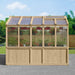Side angle of the Yardistry 6.7ft Meridian Greenhouse in Cedar.