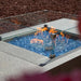 Elementi Plus Rectangular Concrete Fire Pit Table with wind screen