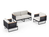 Monterey	4 Seater Chat Set	Aluminium	Canvas Natural	in white background