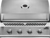 Front view of Napoleon Grills Built-In 500 Series 32-Inch 4-Burner Gas Grill Head with the lid closed, showcasing the temperature gauge and brand logo.