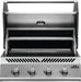 Straight-on view of the Napoleon Grills Built-In 500 Series 32-Inch 4-Burner Gas Grill Head with the lid open, showing the back rack.
