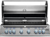 An open view of the Napoleon Grills Built-In 700 Series 44-Inch RB 8-Burner Gas Grill Head, displaying the warming rack and spacious grilling surface ready for a feast.