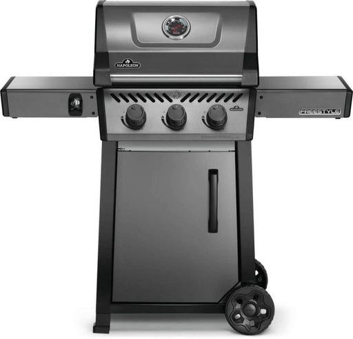 Front view of Napoleon Grills Freestyle 365 3-Burner Gas Grill on a white background.