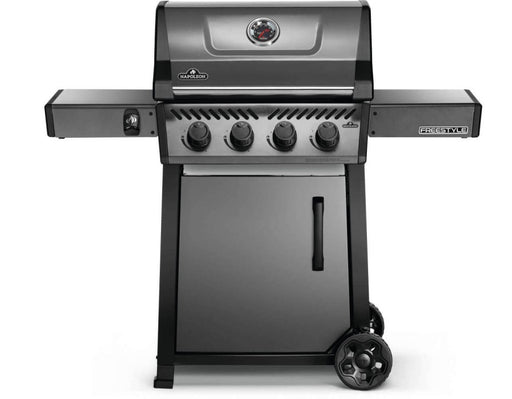 Front view of the sleek Napoleon Grills Freestyle 425 4-Burner Gas Grill.