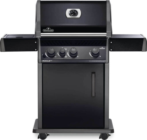 Front view of Napoleon Grills Rogue® XT 425 SIB 4-Burner Grill with Infrared Side Burner and closed lid.