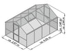 The dimension diagram of the Hoklartherm Nelke Pro 4 Greenhouse, providing detailed measurements for installation.