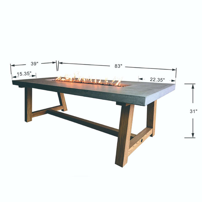 OFG201 Sonoma Dining Fire Pit Table Dimensions