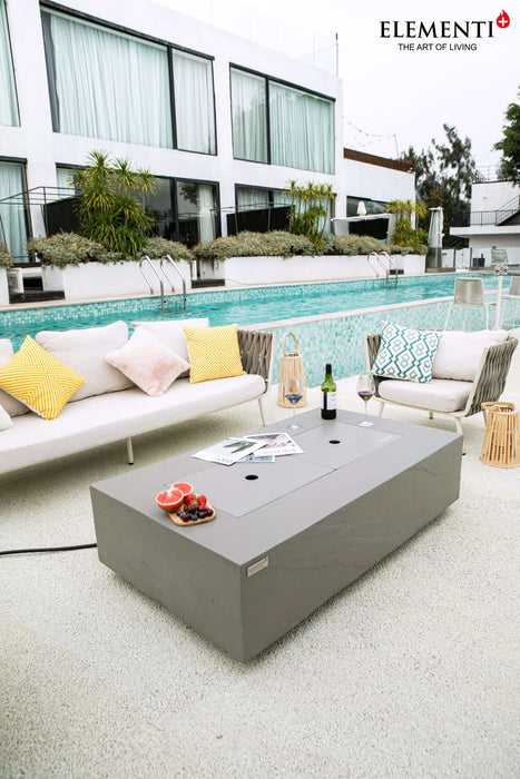 Elementi Plus Meteora Rectangular Concrete Fire Pit Table