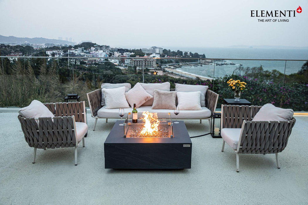 Elementi Plus Roraima Square Concrete Fire Pit Table