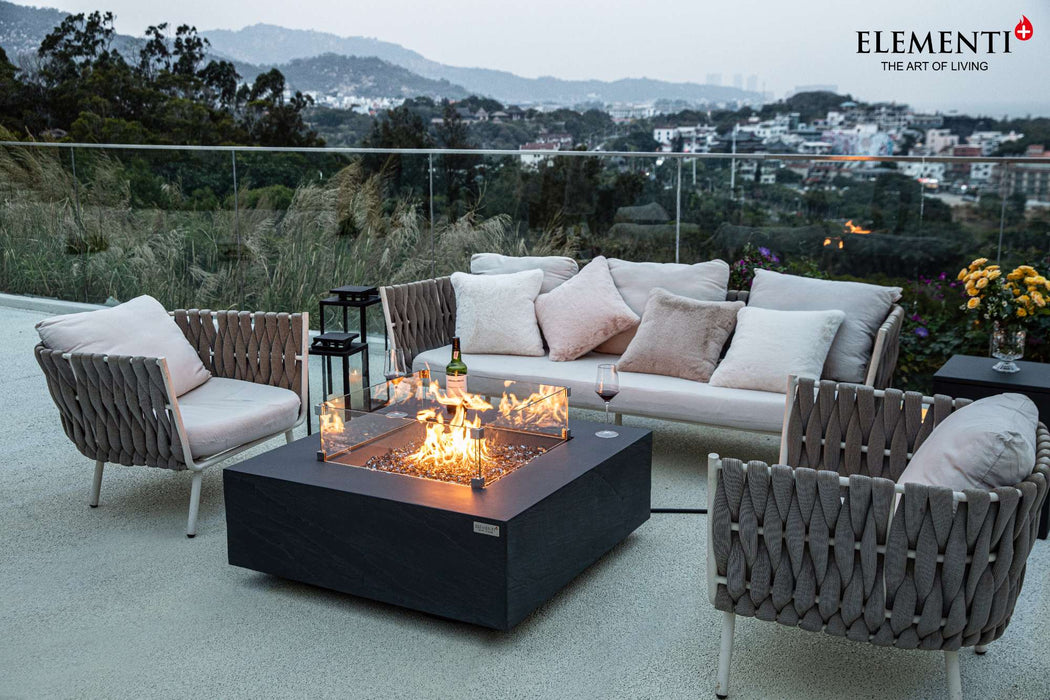 Elementi Plus Roraima Square Concrete Fire Pit Table