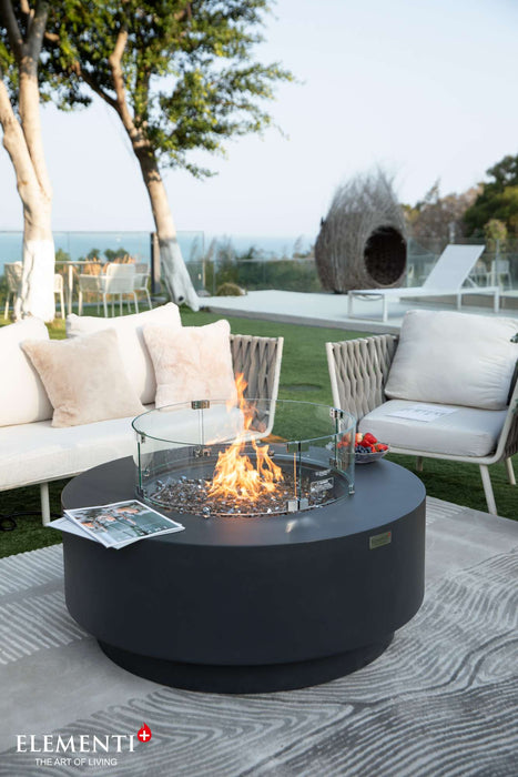 Elementi Plus Nimes Round Concrete Fire Pit Table