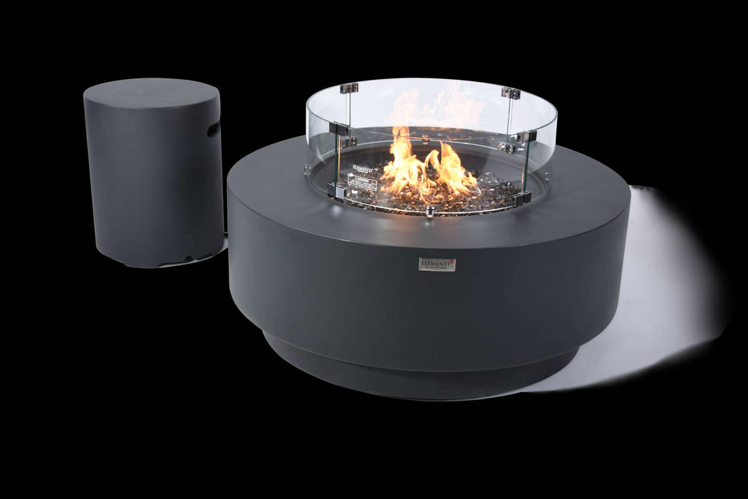 Elementi Plus Nimes Round Concrete Fire Pit Table