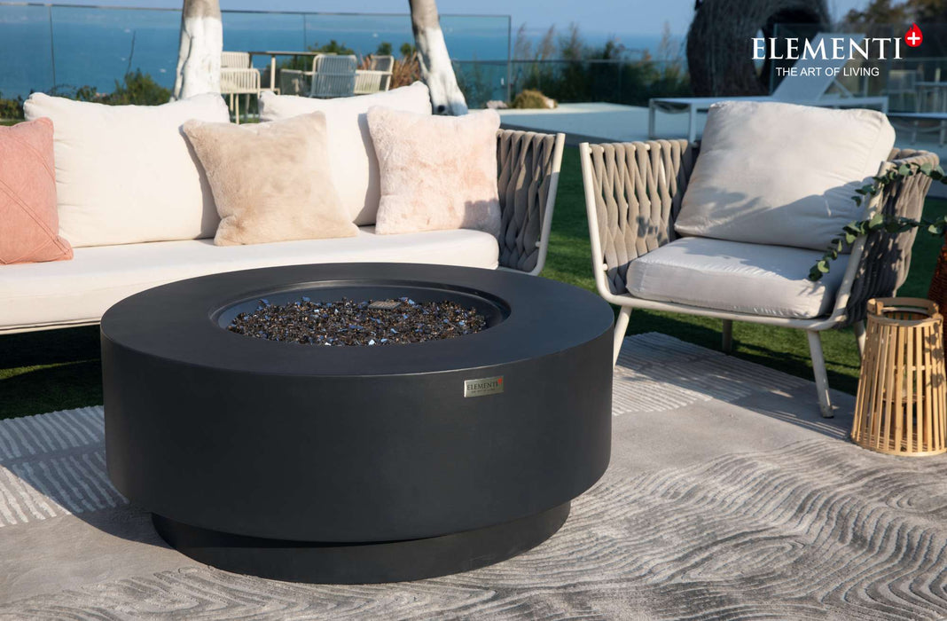 Elementi Plus Nimes Round Concrete Fire Pit Table