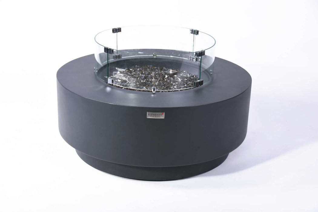 Elementi Plus Nimes Round Concrete Fire Pit Table