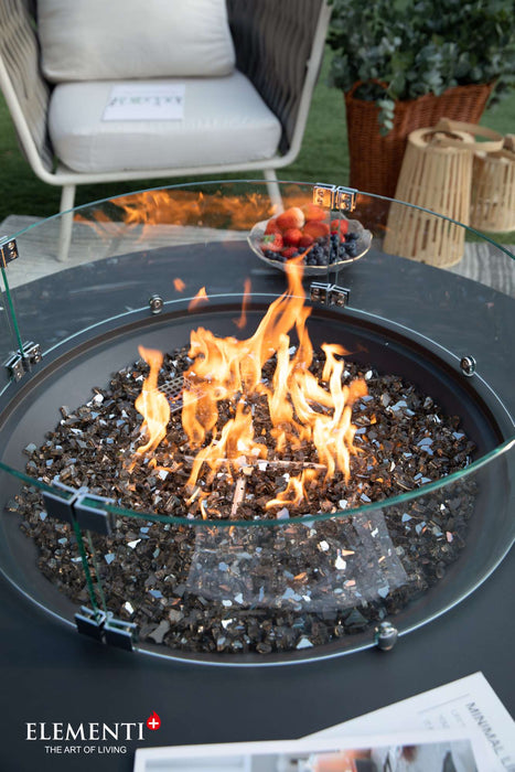 Elementi Plus Nimes Round Concrete Fire Pit Table