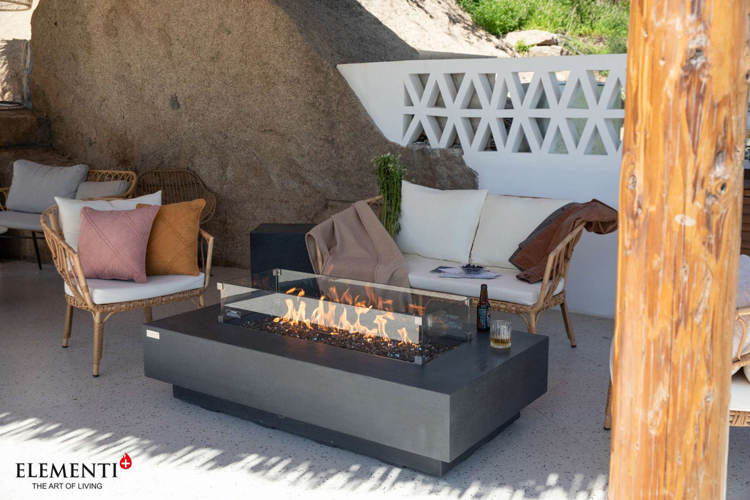 Elementi Plus Positano Rectangular Concrete Fire Pit Table