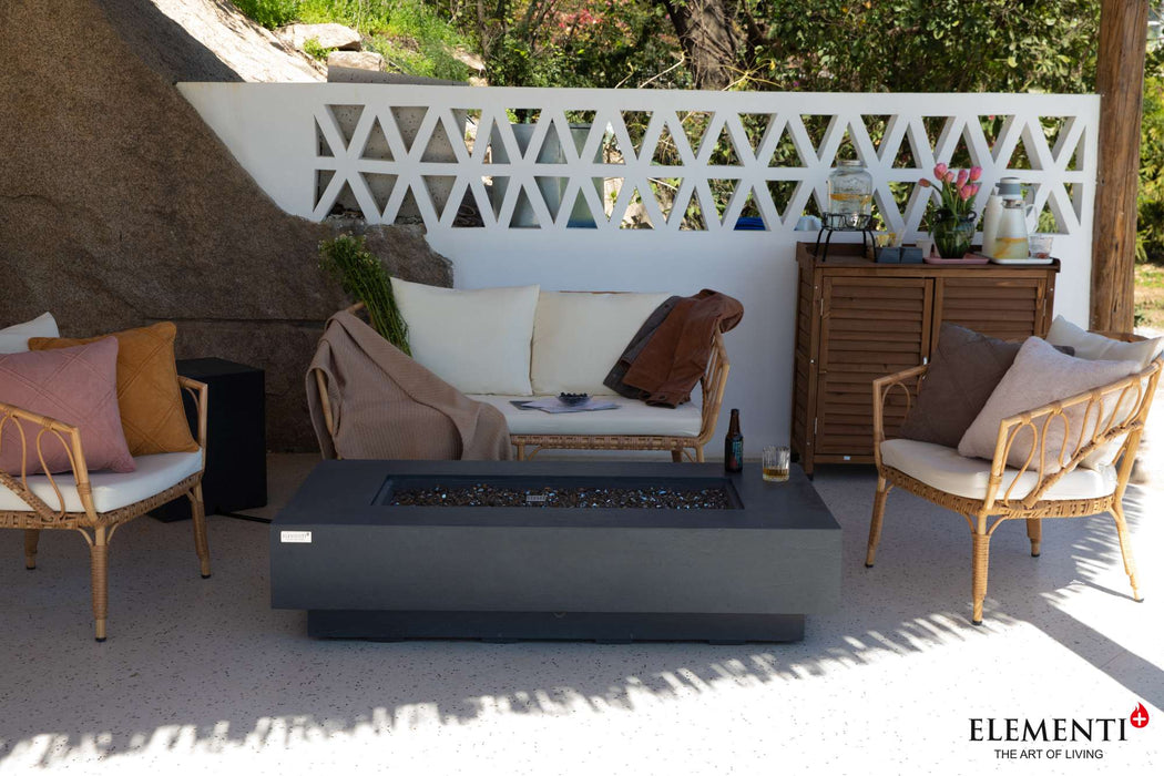 Elementi Plus Positano Rectangular Concrete Fire Pit Table