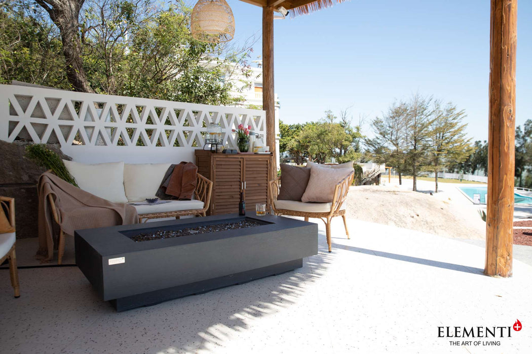 Elementi Plus Positano Rectangular Concrete Fire Pit Table