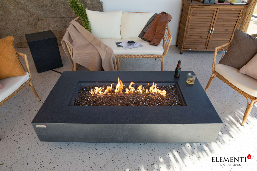 Elementi Plus Positano Rectangular Concrete Fire Pit Table