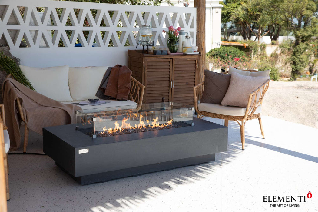 Elementi Plus Positano Rectangular Concrete Fire Pit Table