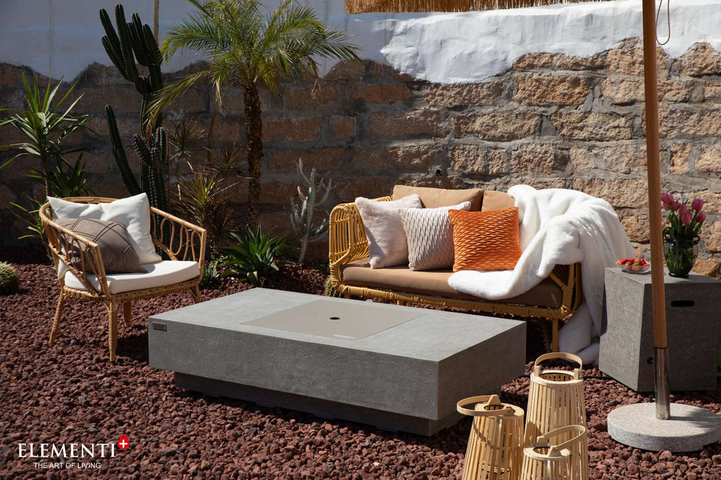 Elementi Plus Monte Carlo Rectangular Concrete Fire Pit Table