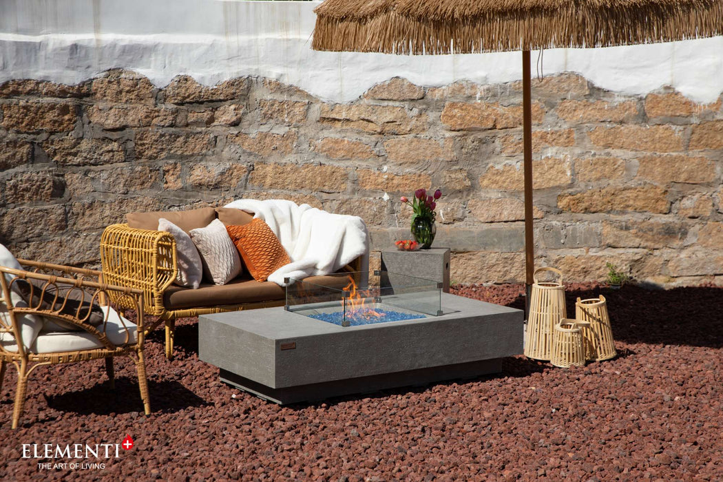 Elementi Plus Monte Carlo Rectangular Concrete Fire Pit Table