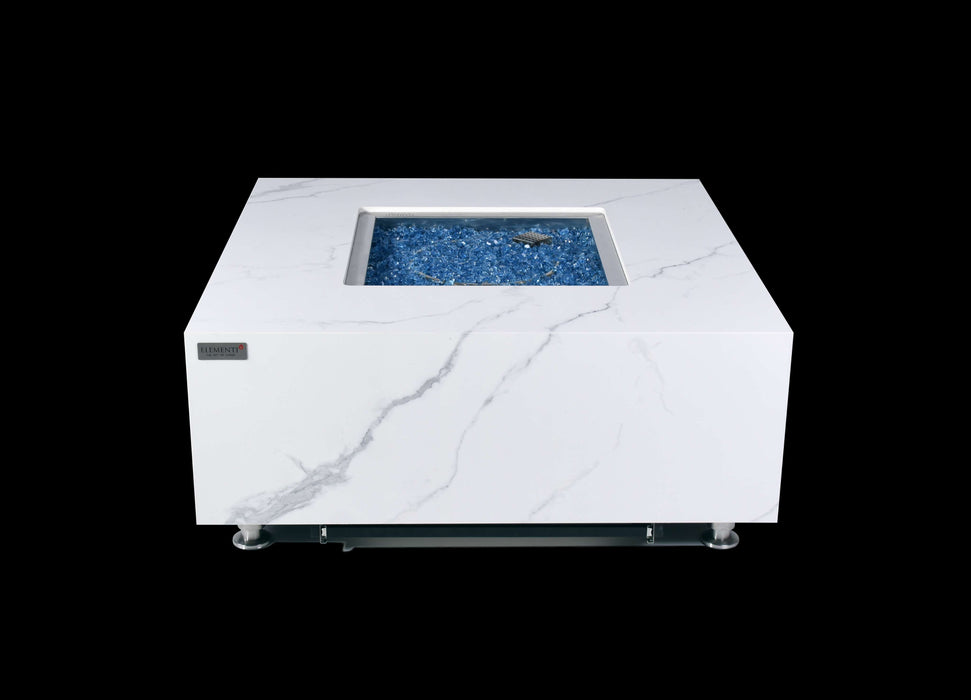 Elementi Plus Bianco White Marble Porcelain Fire Table