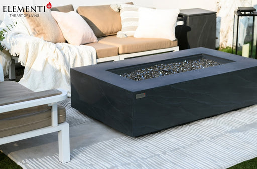 Elementi Plus Cape Town Rectangular Concrete Fire Pit Table with sofa