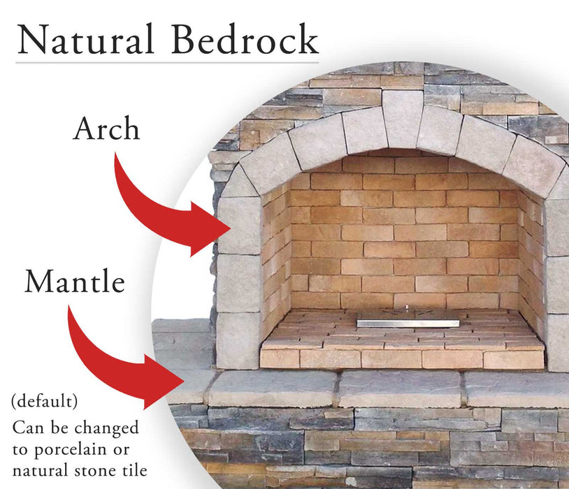 Cal Flame Outdoor Fireplace natural bedrock details