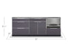 Dimensions of Outdoor Kitchen Aluminum Slate Gray 3-Piece Cabinet Set